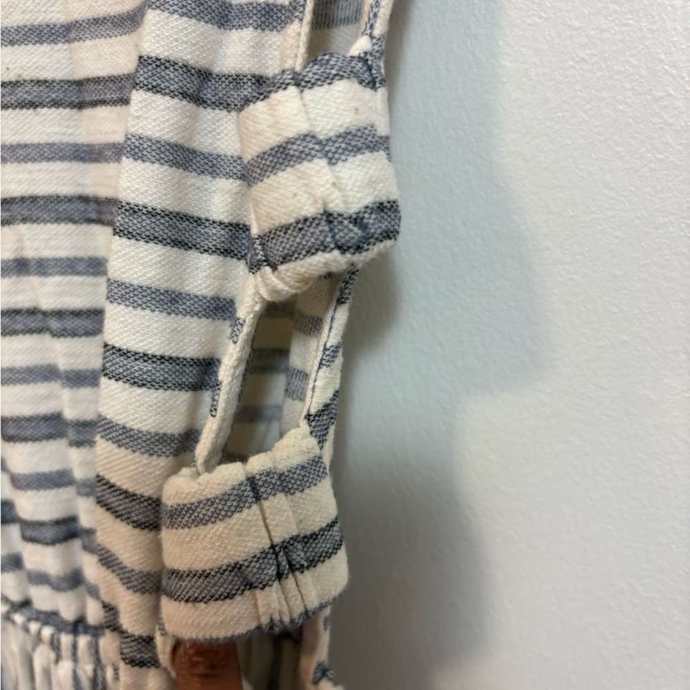 Zara Girls Cream and Gray Striped Sleeveless Jumpsuit - Picture 4 of 4